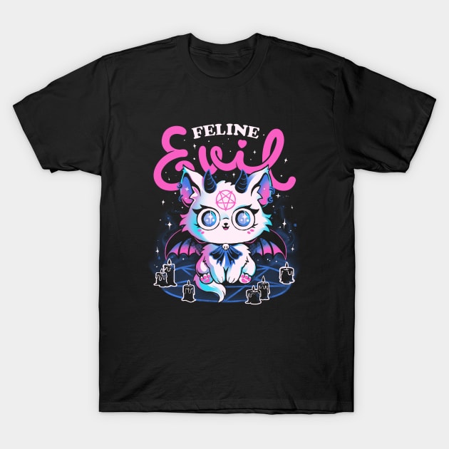 Feline Evil - Cute Dark Funny Evil Cat Gift T-Shirt by eduely